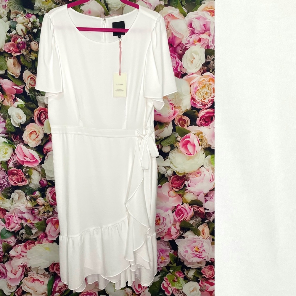 Alex Marie White Wrap Dress Size 14